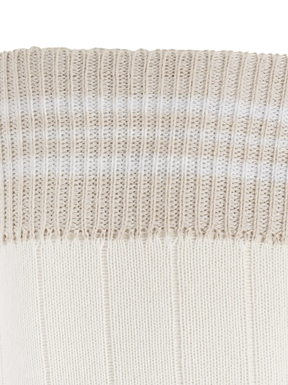  Eleventy Striped Ribbed Socks - Neutrals 