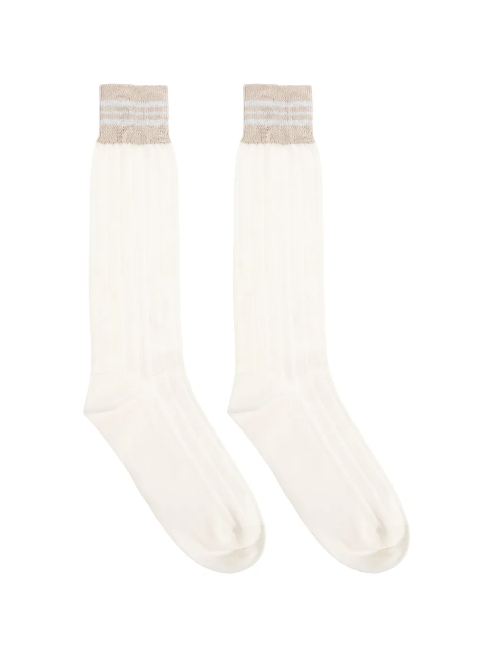 Eleventy striped ribbed socks - Toni neutri