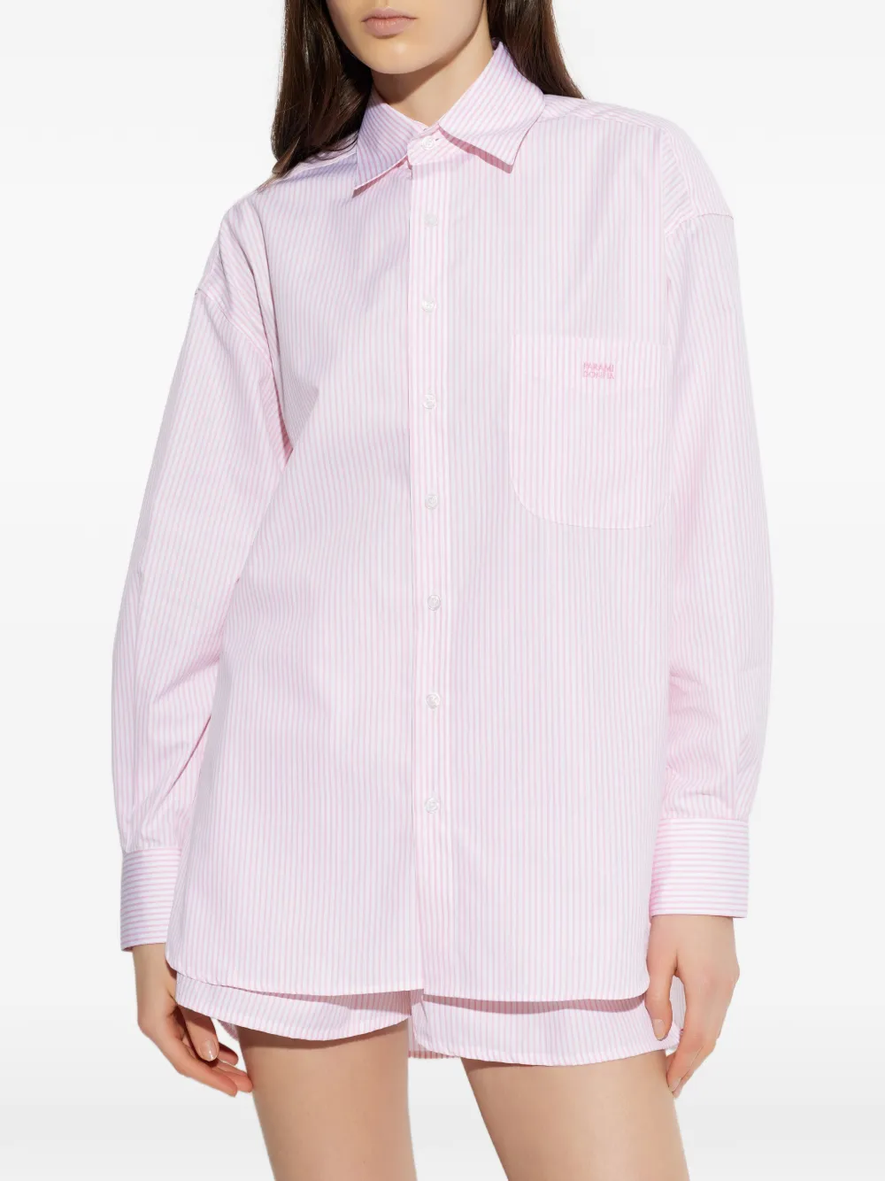  Paramidonna Vanessa Striped Chest-pocket Shirt - Pink 