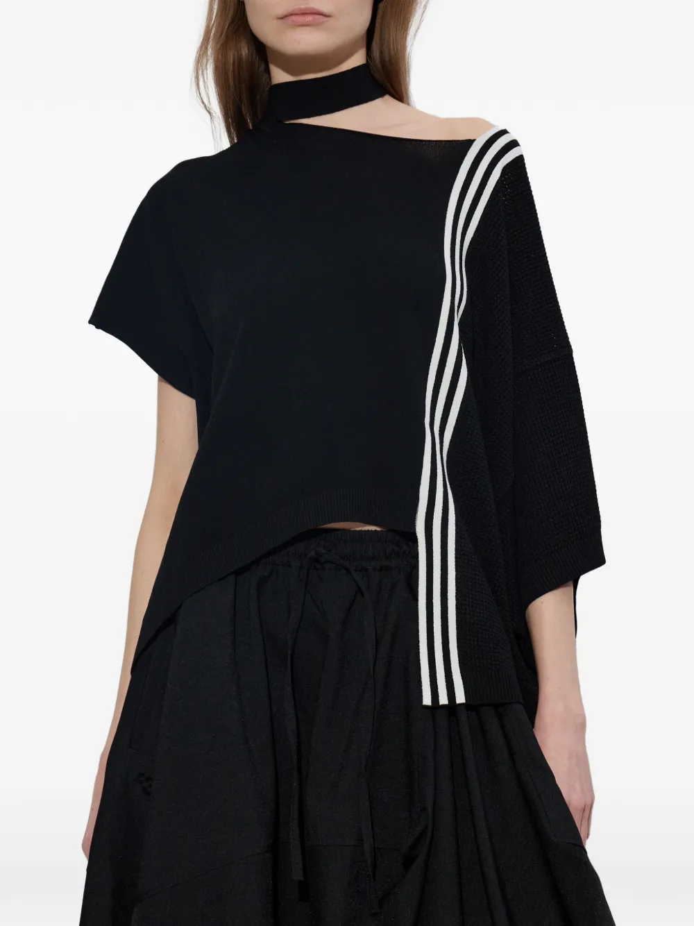  Y-3 Three-stripe Cut-out T-shirt - Black 