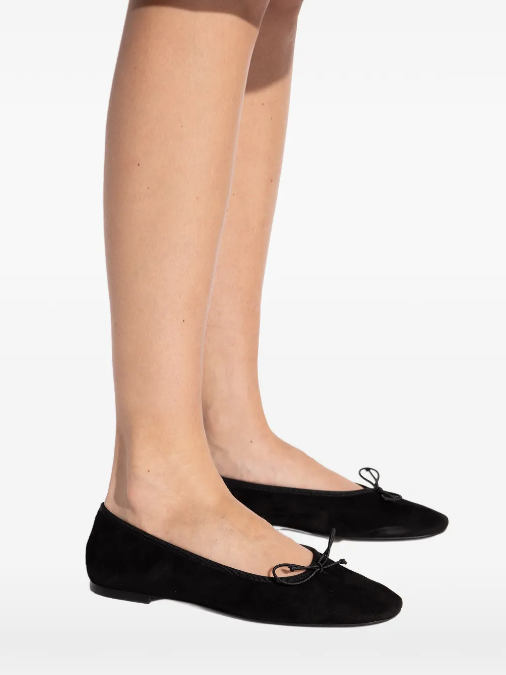 Aeyde bow-detail ballet flats Zwart