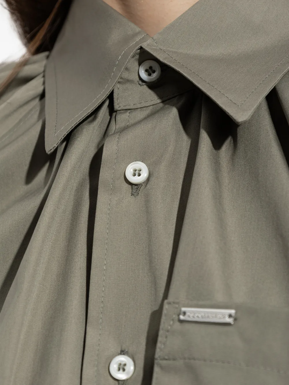 DSQUARED2 Cropped blouse met kraag Groen