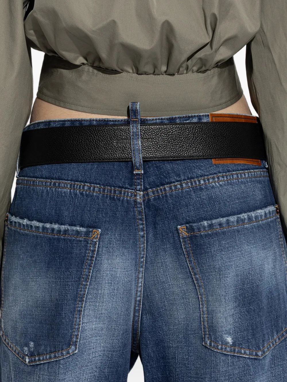 DSQUARED2 Cropped blouse met kraag Groen