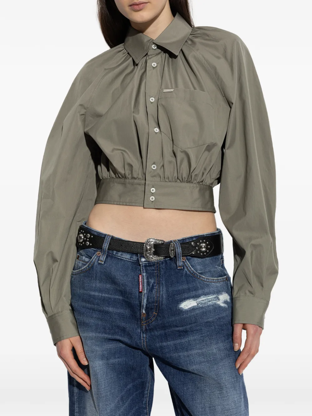  Dsquared2 Camicia Crop - Verde 