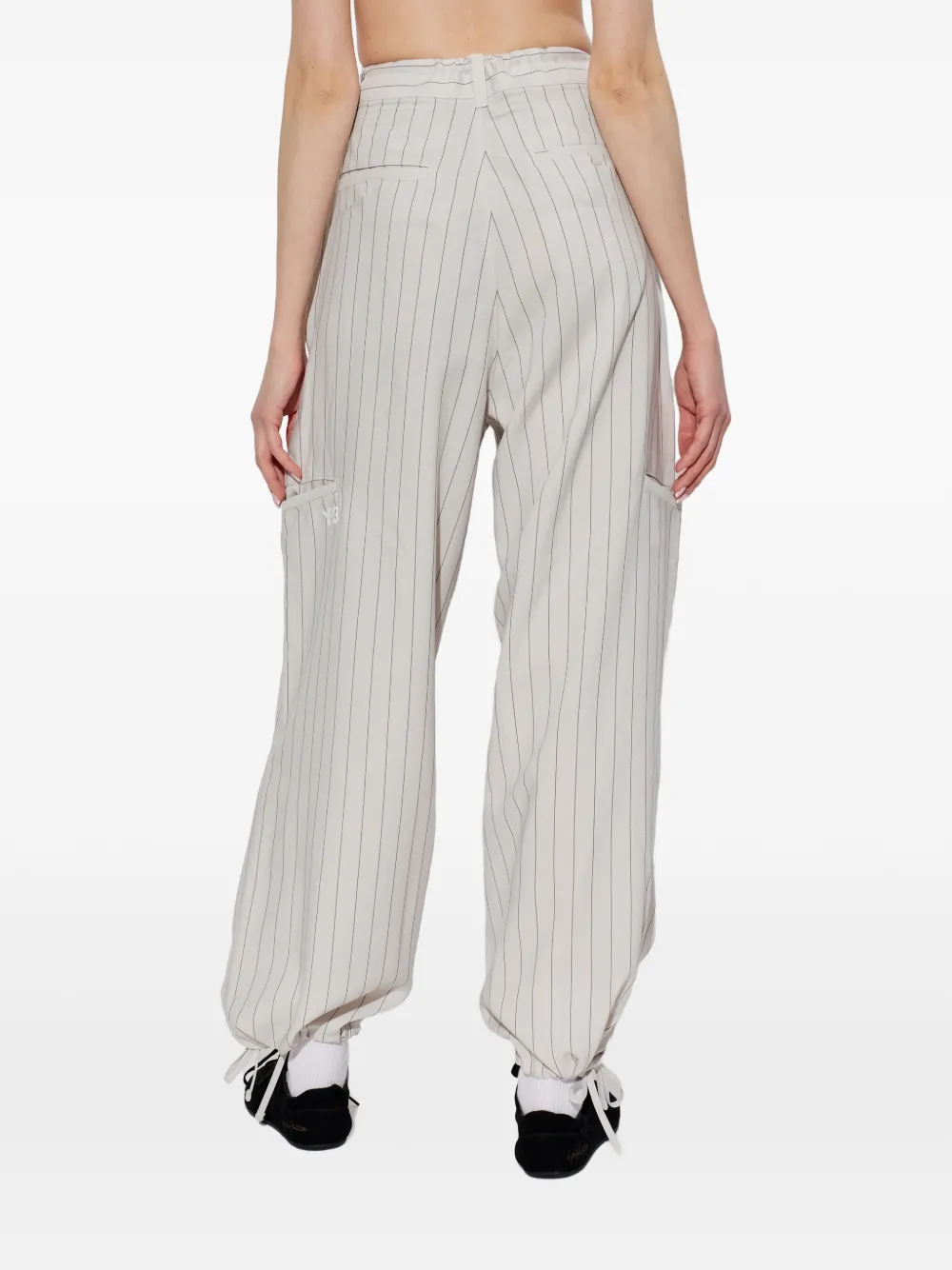 Y-3 Gestreepte broek Beige