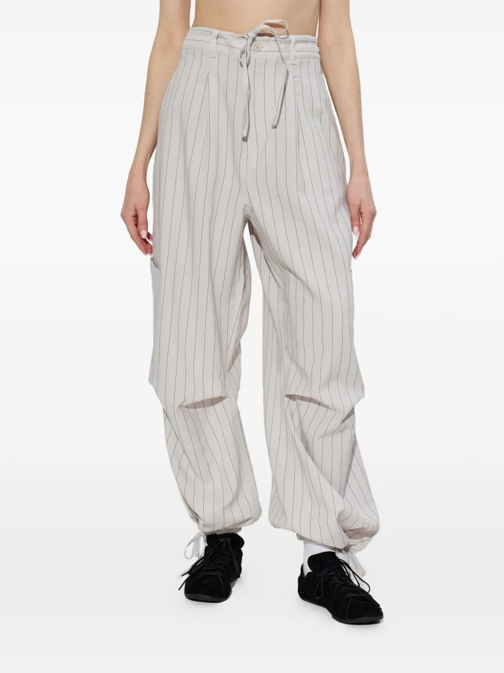  Y-3 Striped Cutout Trousers - Neutrals 