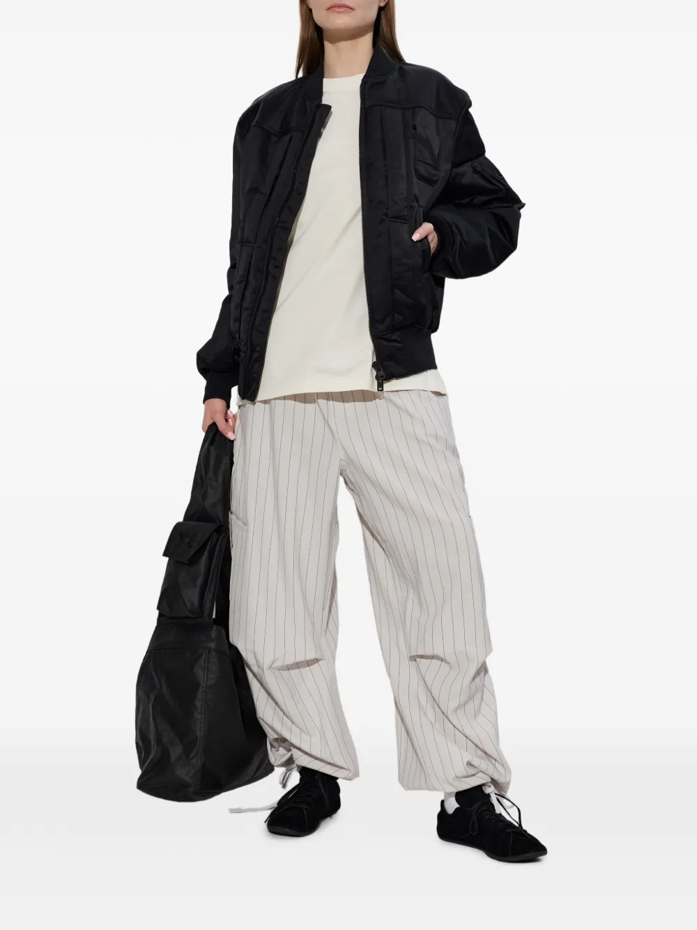  Y-3 Striped Cutout Trousers - Neutrals 