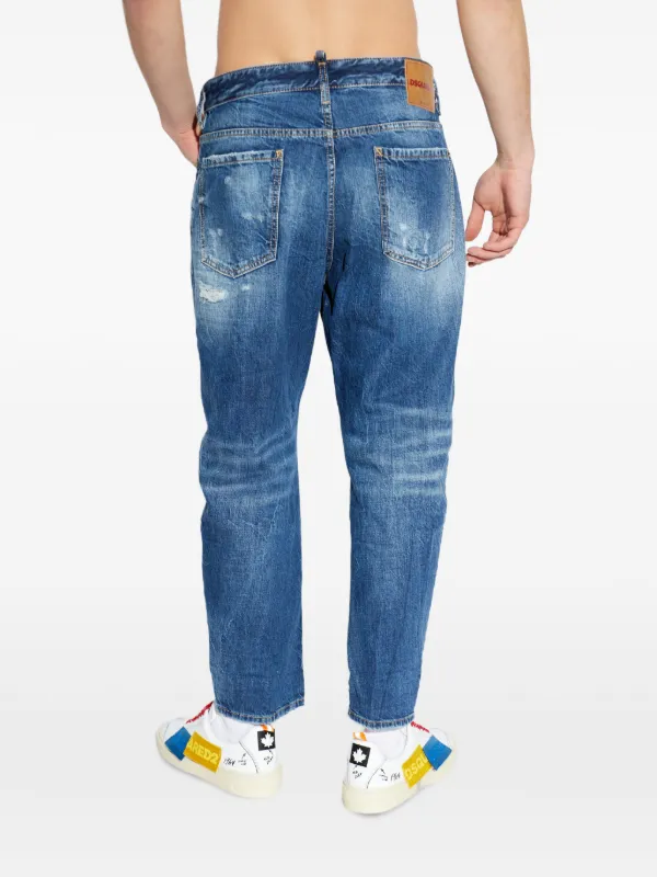 DSQUARED2 Bro ダメージ ジーンズ | ブルー | FARFETCH JP