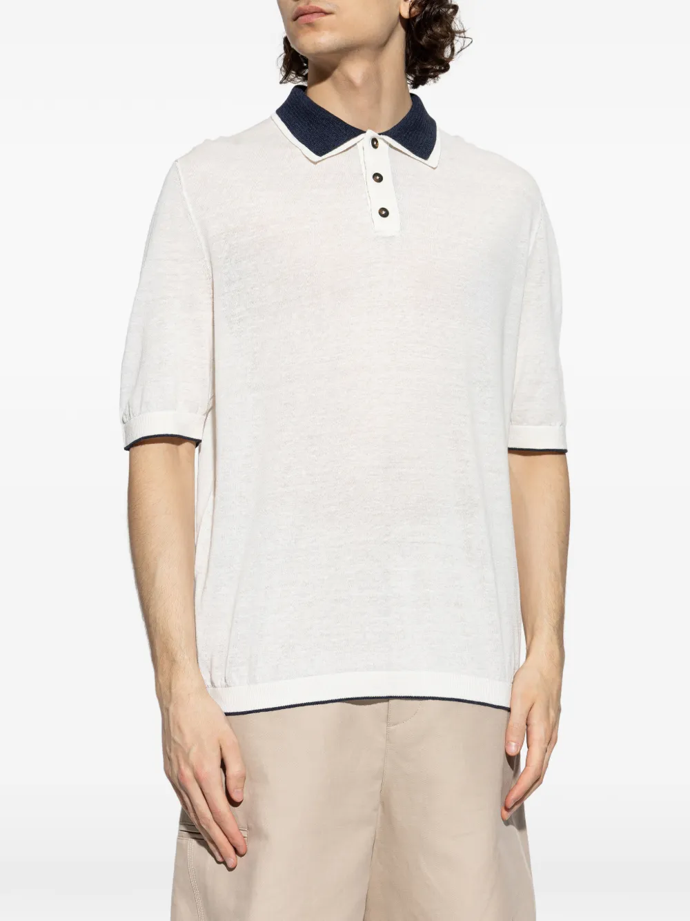 Eleventy Poloshirt met knopen Wit