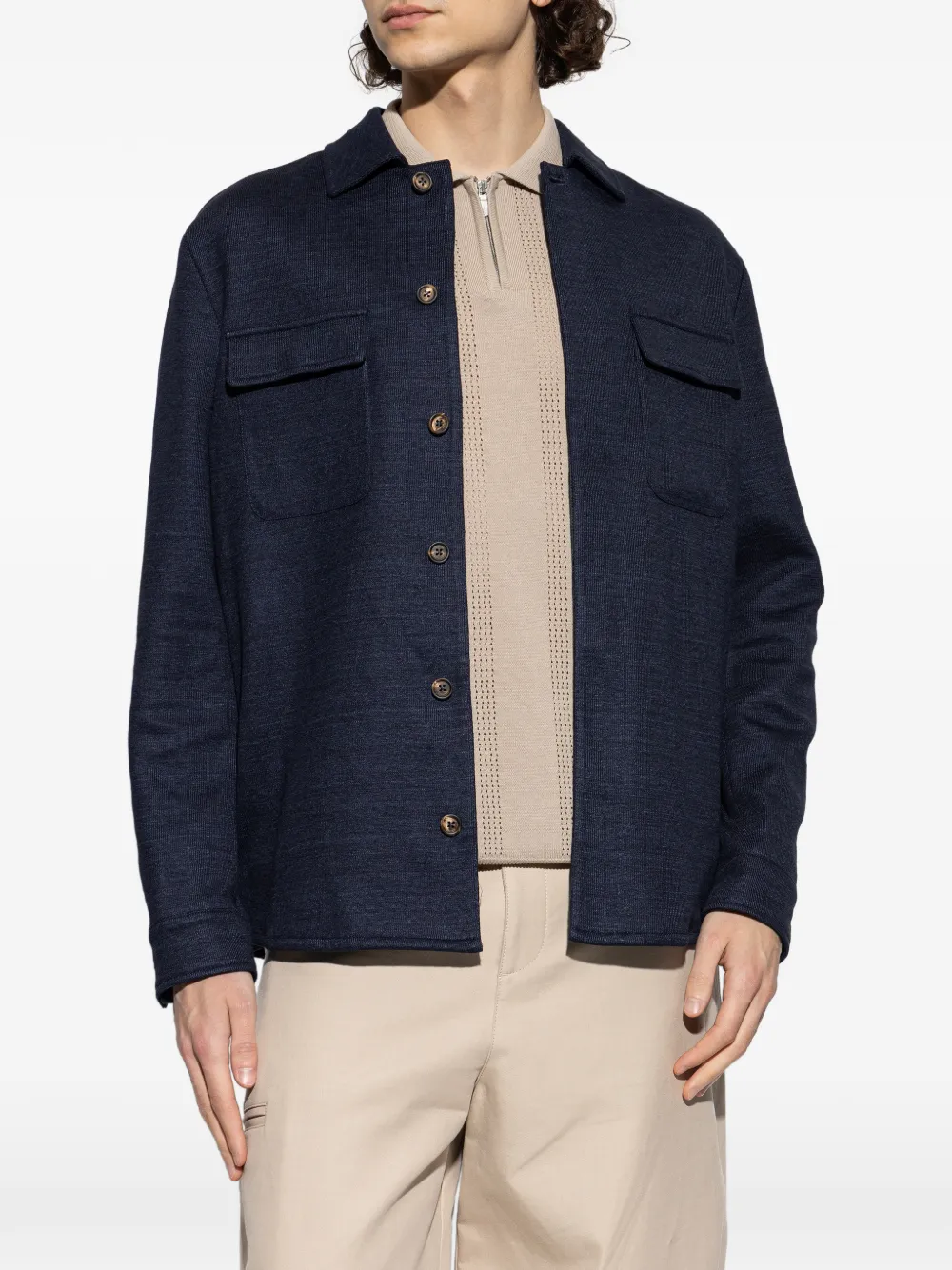  Eleventy Pocket Jacket - Blue 