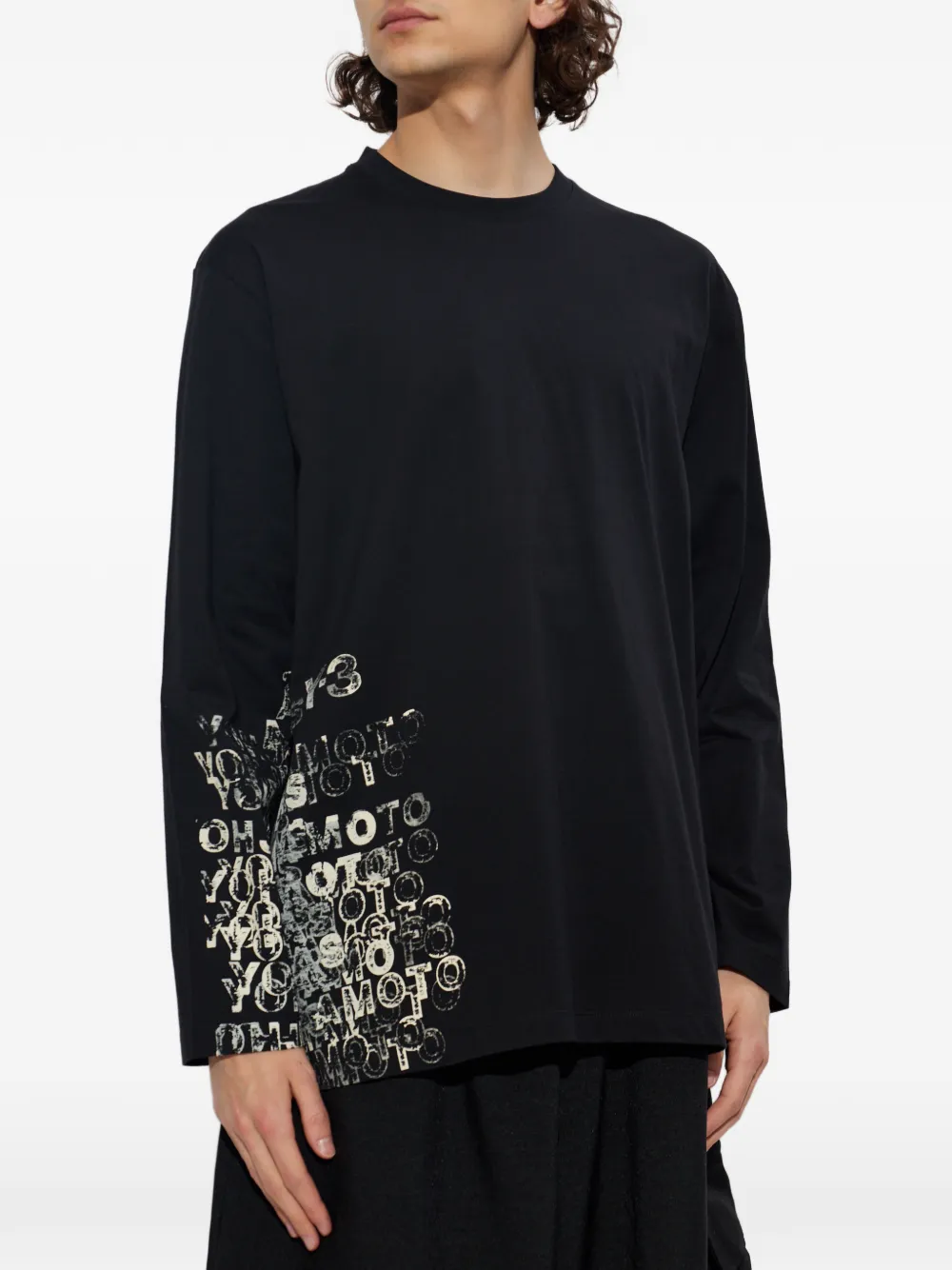 Y-3 T-shirt met grafische print Zwart