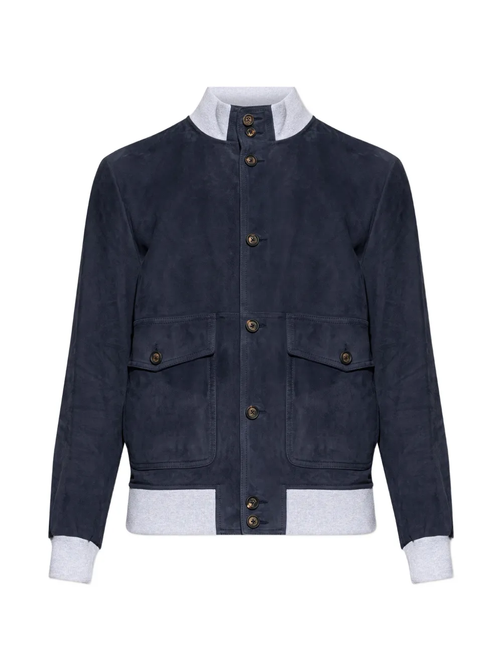 Eleventy pocket button leather jacket - Blu
