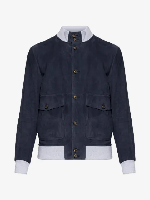 Eleventy pocket button leather jacket