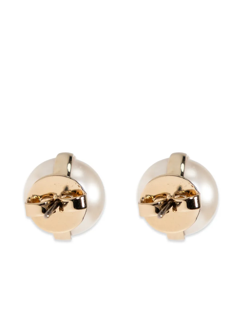 pearl logo earrings