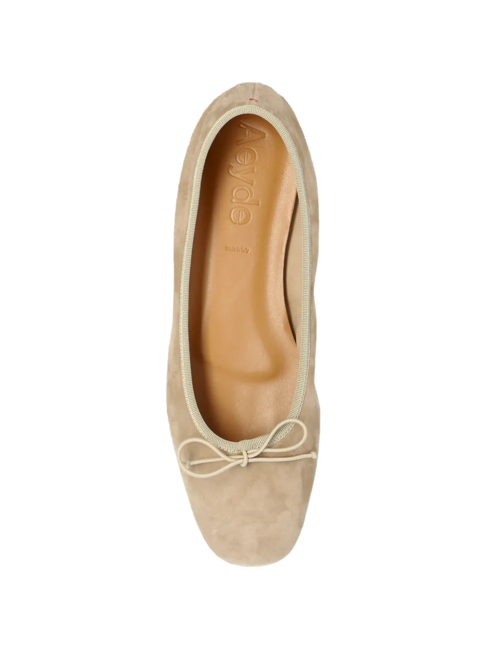 Aeyde bow suede falt pumps Beige