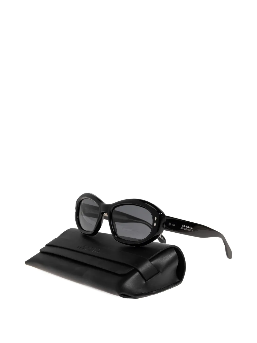 Isabel Marant Eyewear Zonnebril met ovalen montuur en studs Zwart