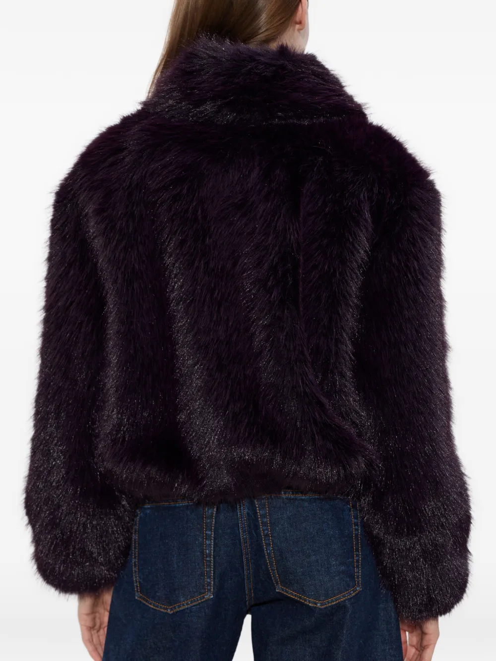  Kate Spade Faux-fur Collar Jacket - Purple 