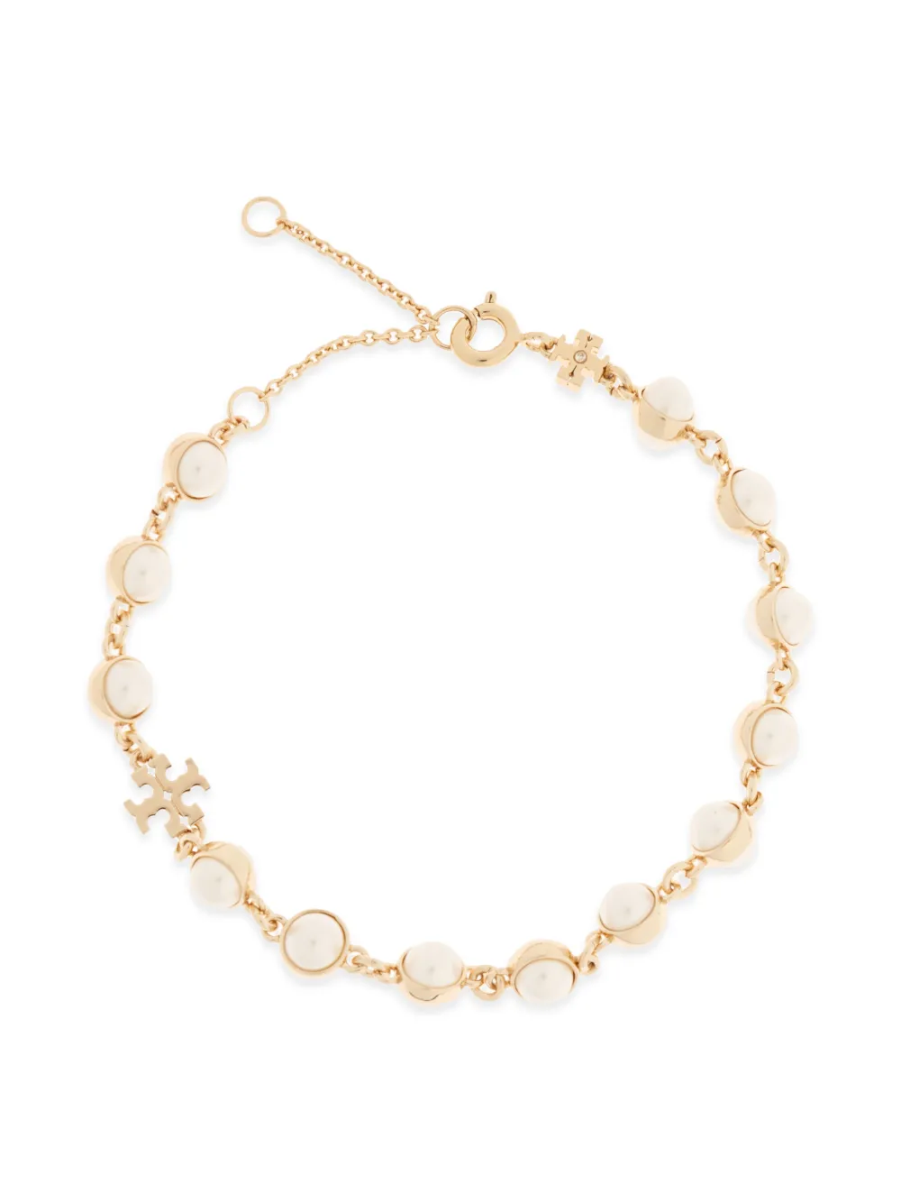 Tory Burch logo pearl bracelet - Oro