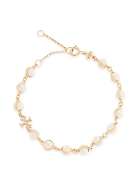 Tory Burch logo pearl bracelet