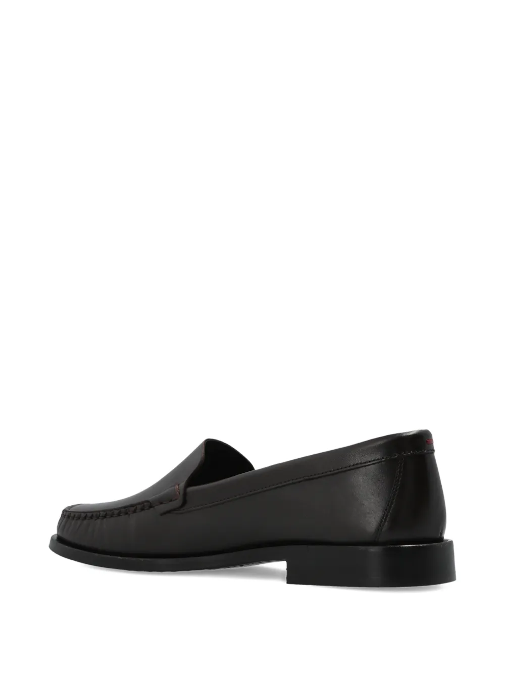 Aeyde Arthur topstitched leather loafers Bruin