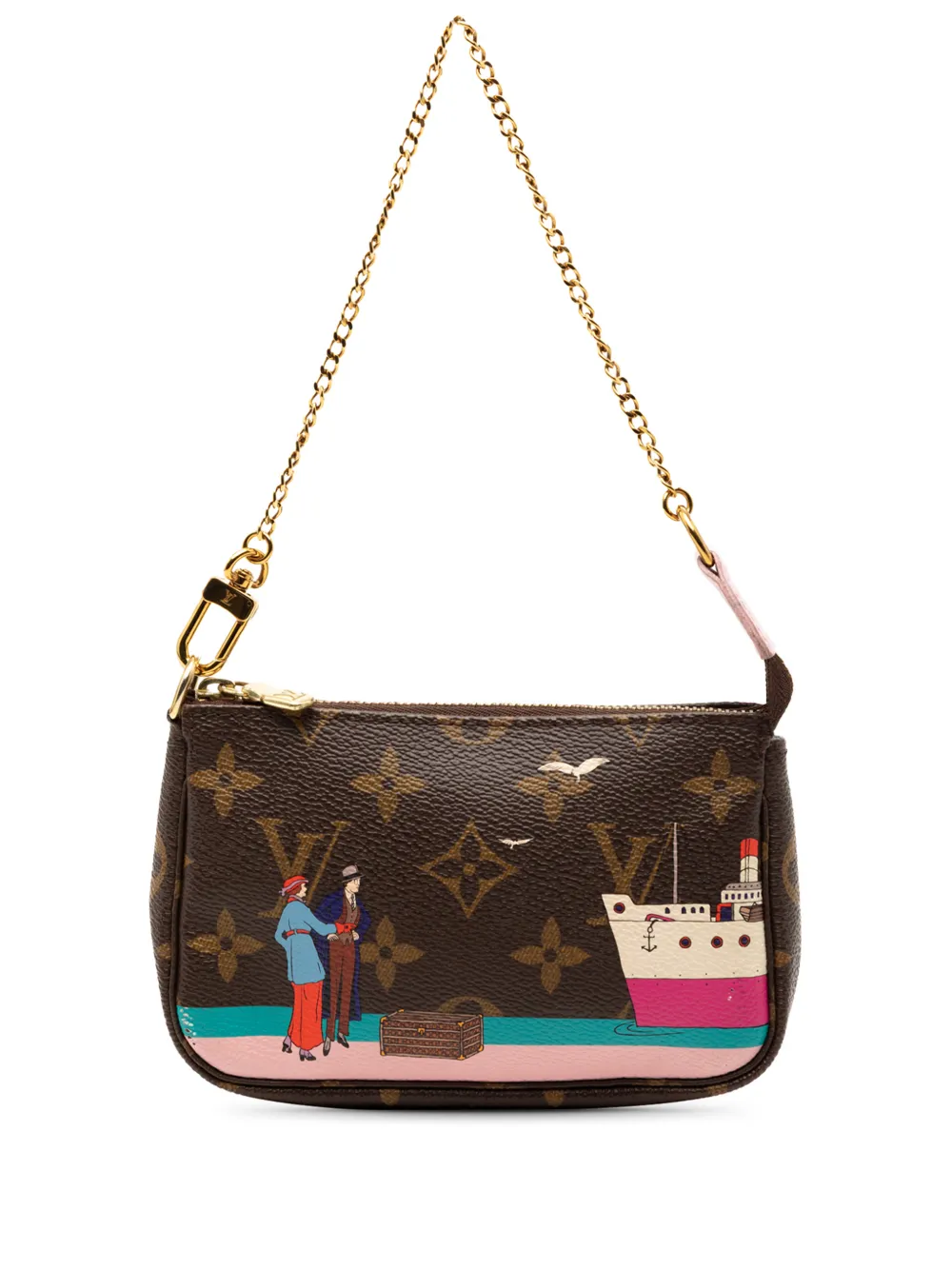 Louis Vuitton Pre-Owned 2016 Monogram Transatlantic Mini Pochette Accessoires handbag - Braun