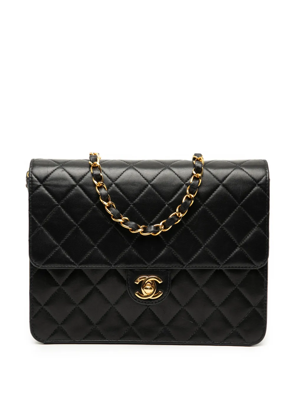 CHANEL Pre-Owned 2003-2004 Small CC Quilted Lambskin Single Flap crossbody bag - Nero