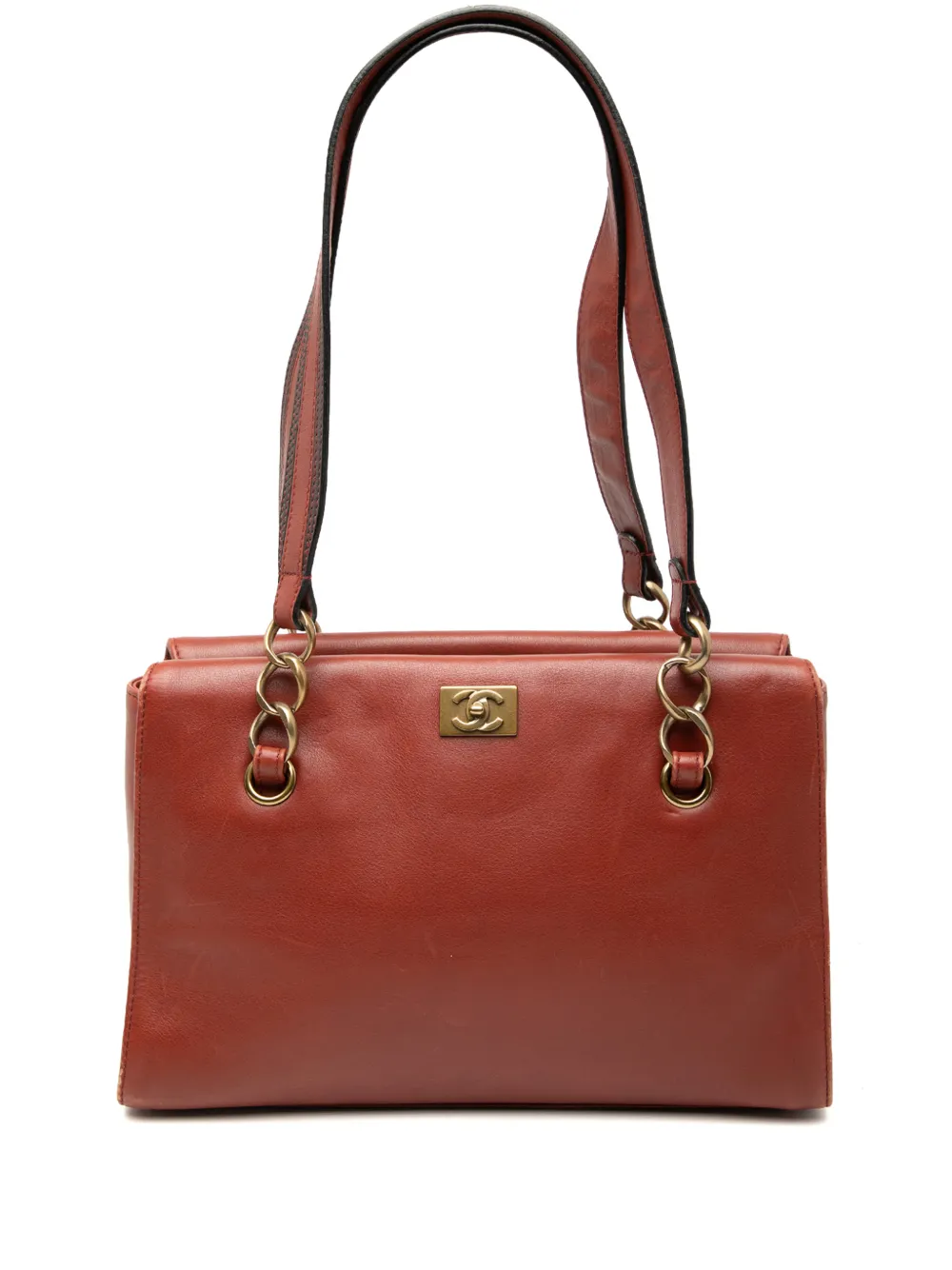 CHANEL Pre-Owned 2002-2003 CC Calfskin Turn Lock shoulder bag - Marrone