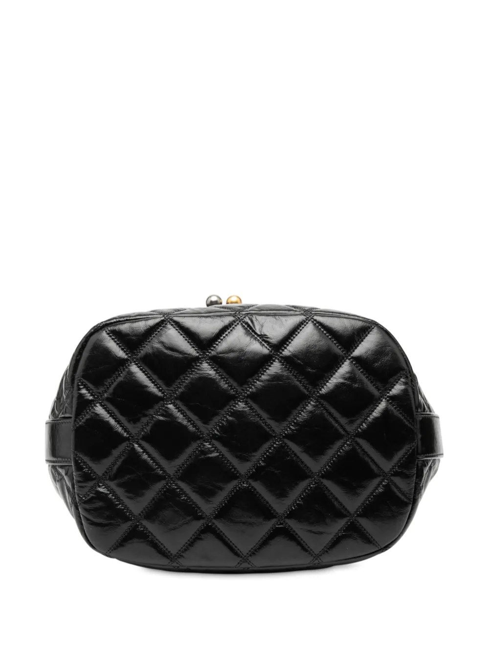 2020 Shiny Aged Calfskin Cc Chain Drawstring Bucket Bag