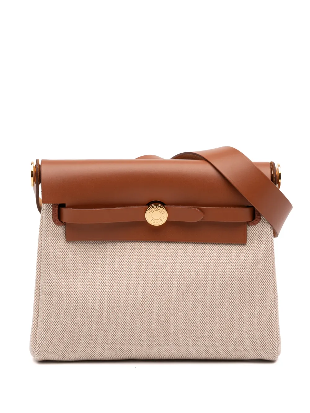 Hermès Pre-Owned 2025 Military Toile and Vache Hunter Herbag Zip 20 crossbody bag - Toni neutri