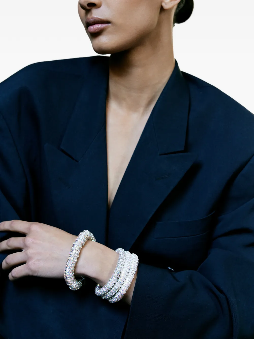 Pearl Octopuss. Y Verfraaide schakelarmband - Zilver