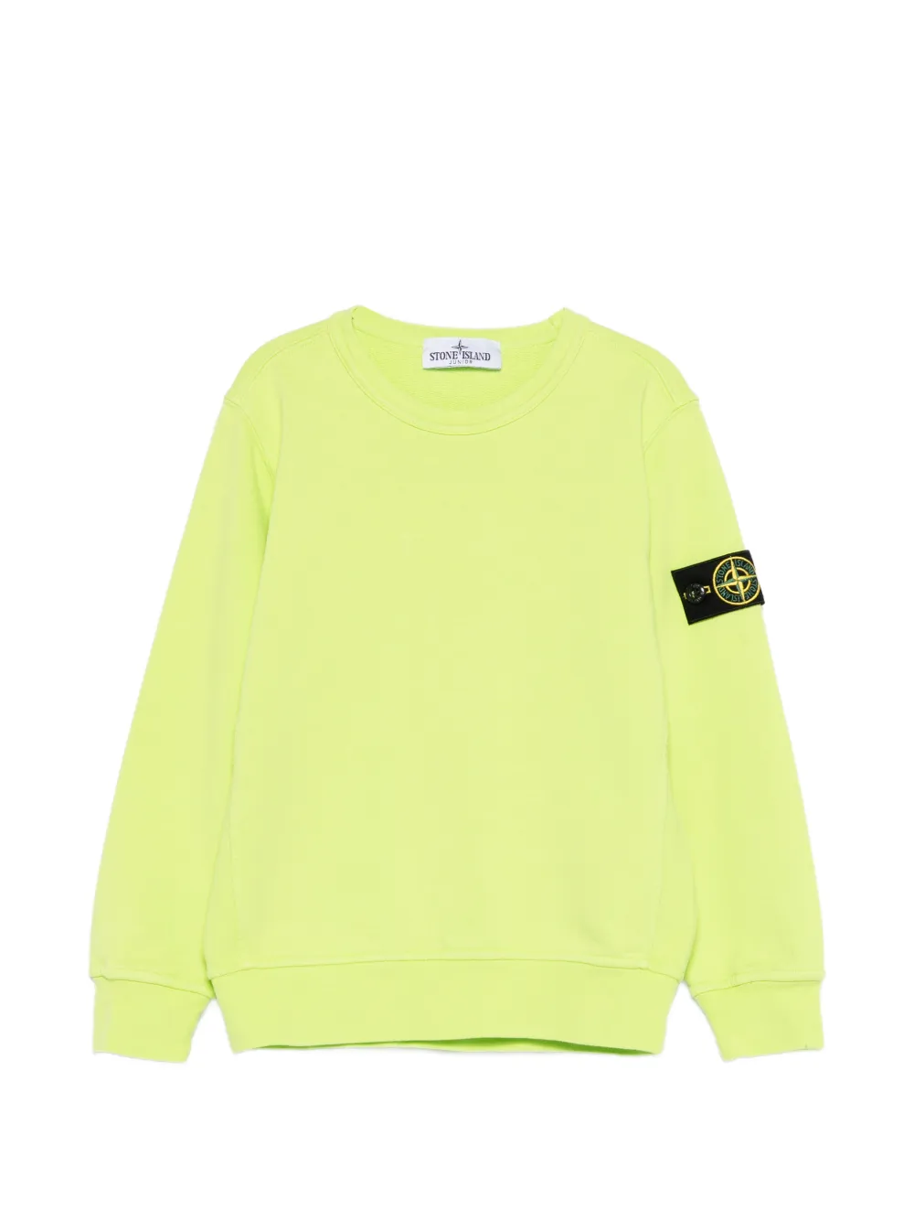 Stone Island Junior logo-patch crew neck sweatshirt - Verde