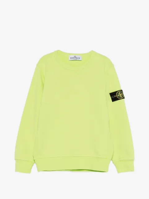 Stone Island Junior sudadera con parche del logo y cuello redondo