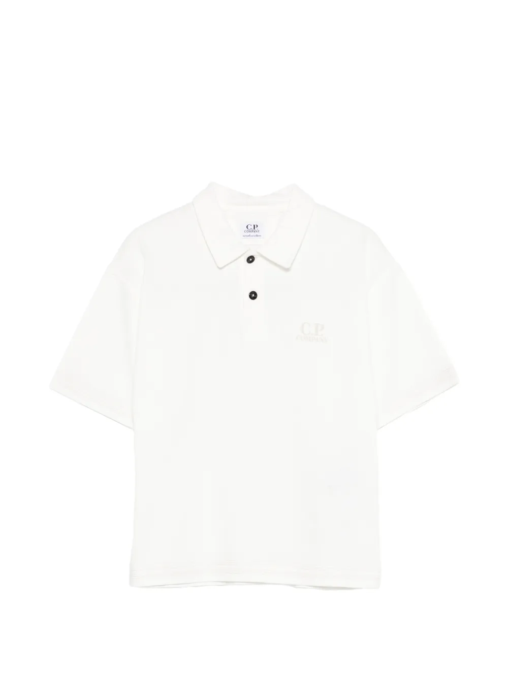 C.P. Company Kids logo-detail buttoned polo shirt - Bianco