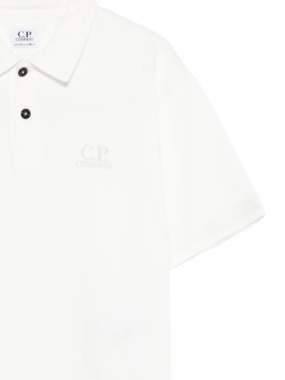 C.P. Company Kids Poloshirt met logodetail en knopen Wit