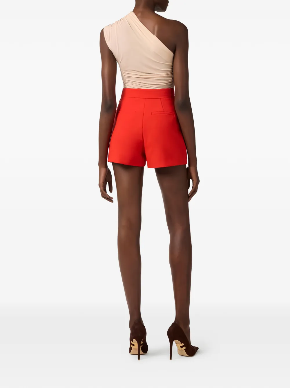  Elisabetta Franchi Button Logo-detail Shorts - Red 