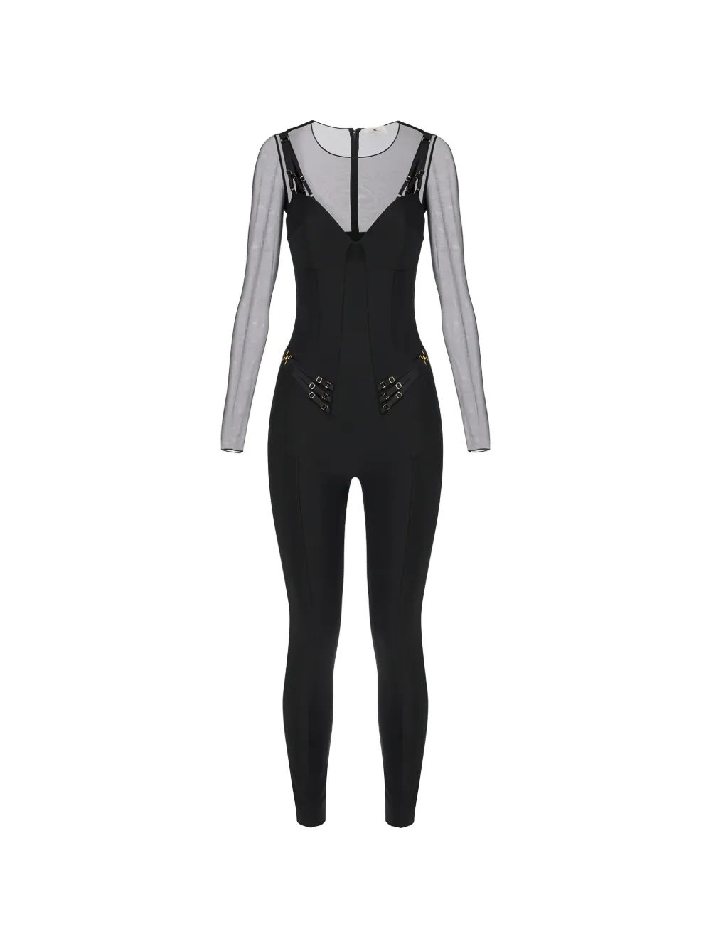 Elisabetta Franchi tulle jumpsuit - Nero