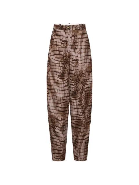 Elisabetta Franchi alligator-print buttoned trousers