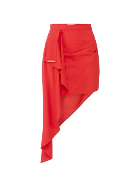 Elisabetta Franchi cool wool skirt with jewel plaque