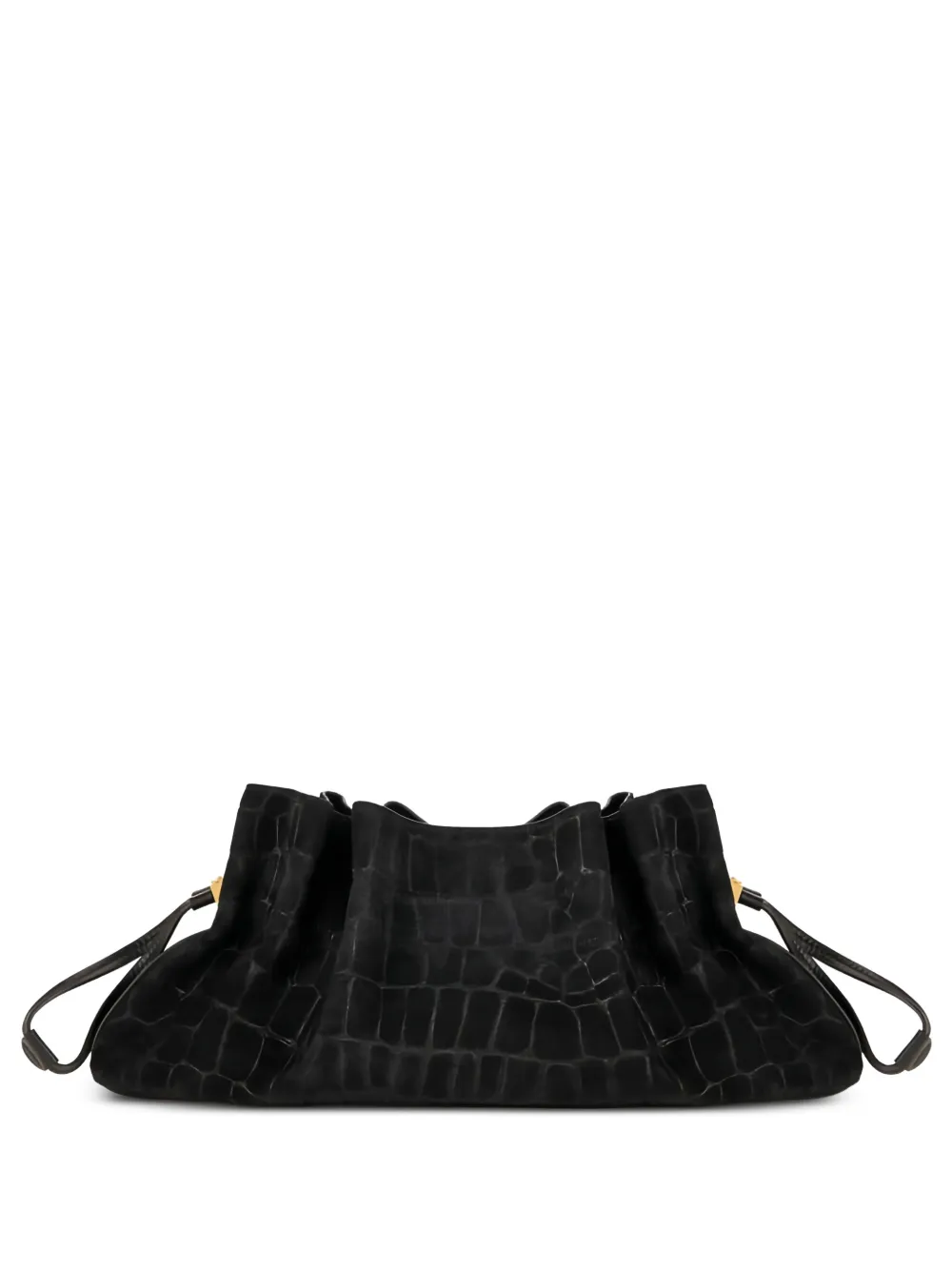 Elisabetta Franchi crocodile-effect clutch bag - Nero