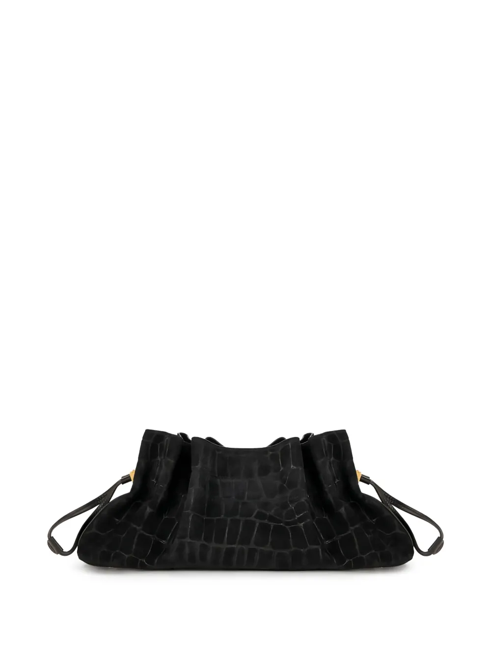  Elisabetta Franchi Crocodile-effect Clutch Bag - Black 