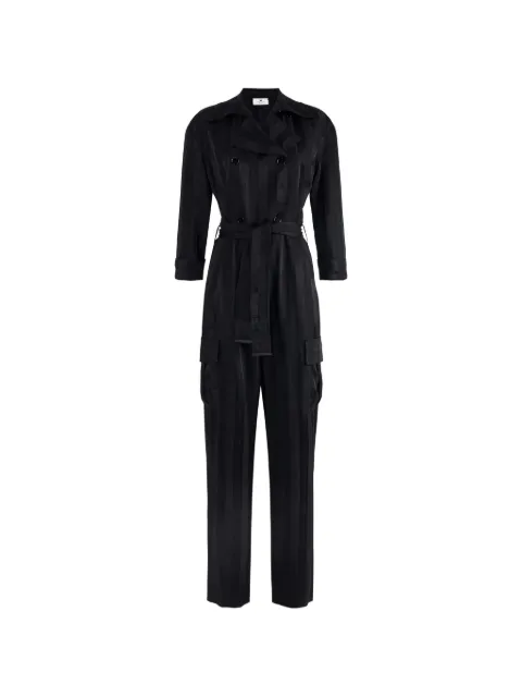 Elisabetta Franchi jacquard striped belted jumpsuit