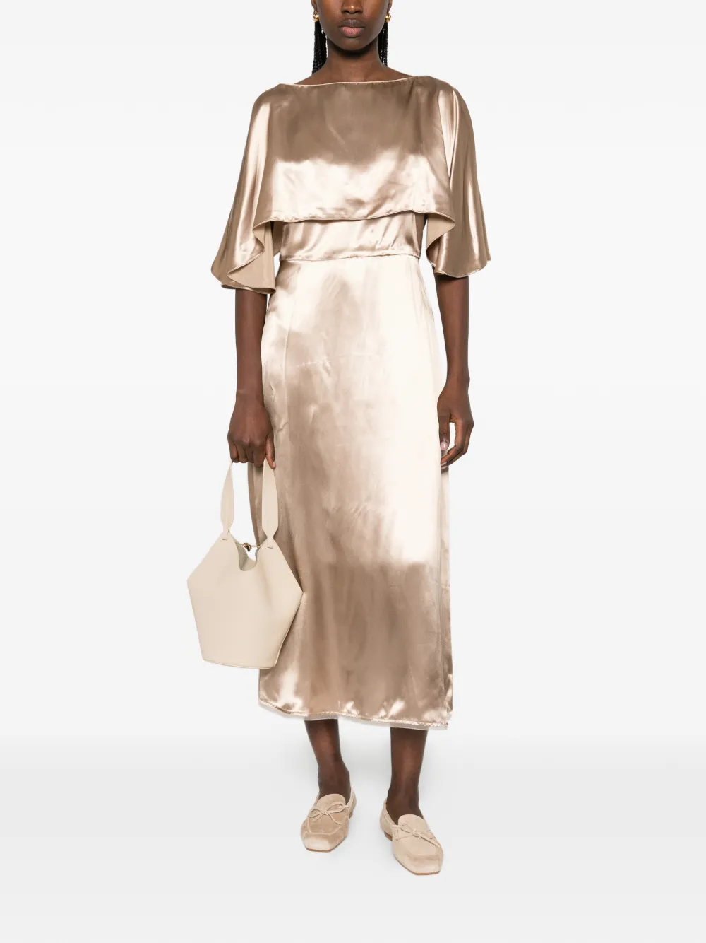 Fabiana Filippi Midi-jurk met laag Beige