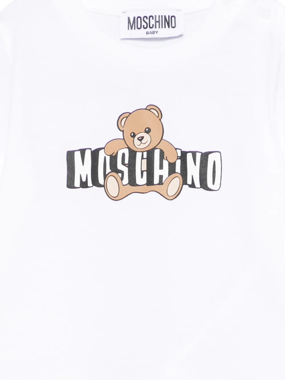 Moschino Kids T-shirt met beerdetail Wit