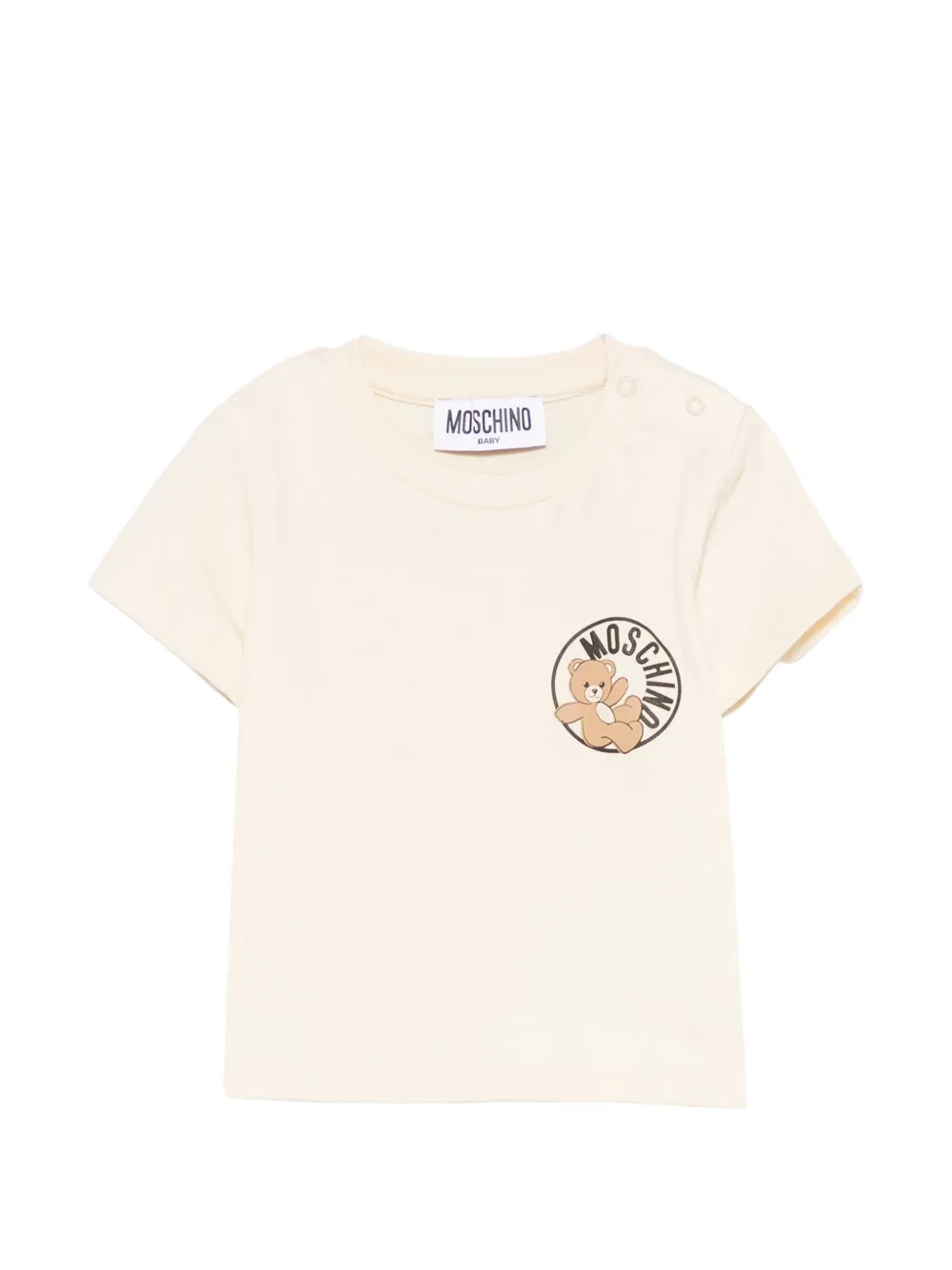 Moschino Kids teddy-detail T-shirt - Toni neutri
