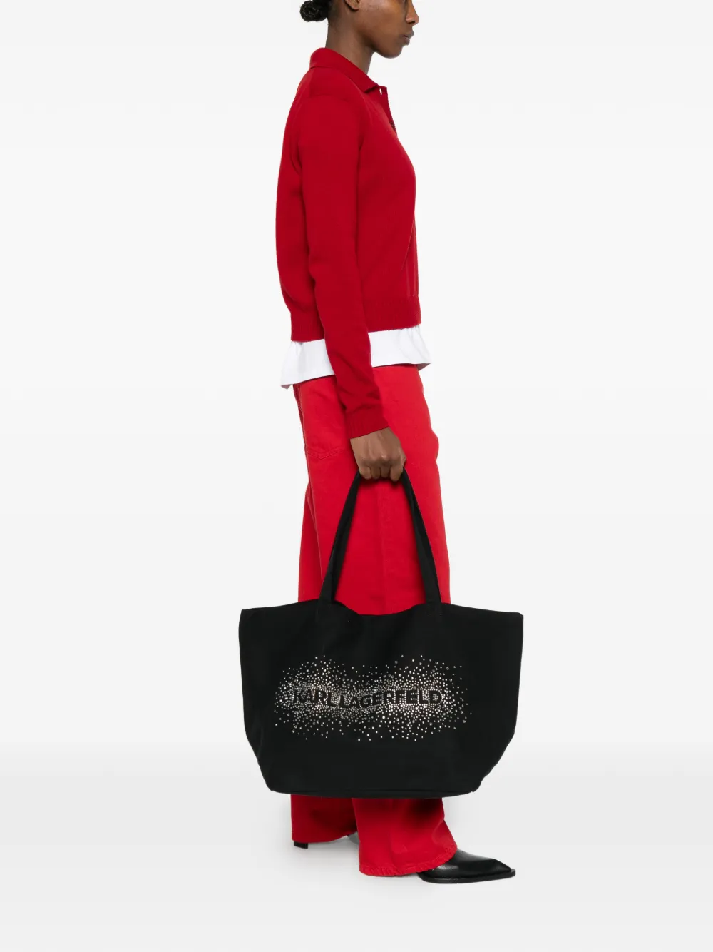 Karl Lagerfeld logo-embellished tote bag - Zwart