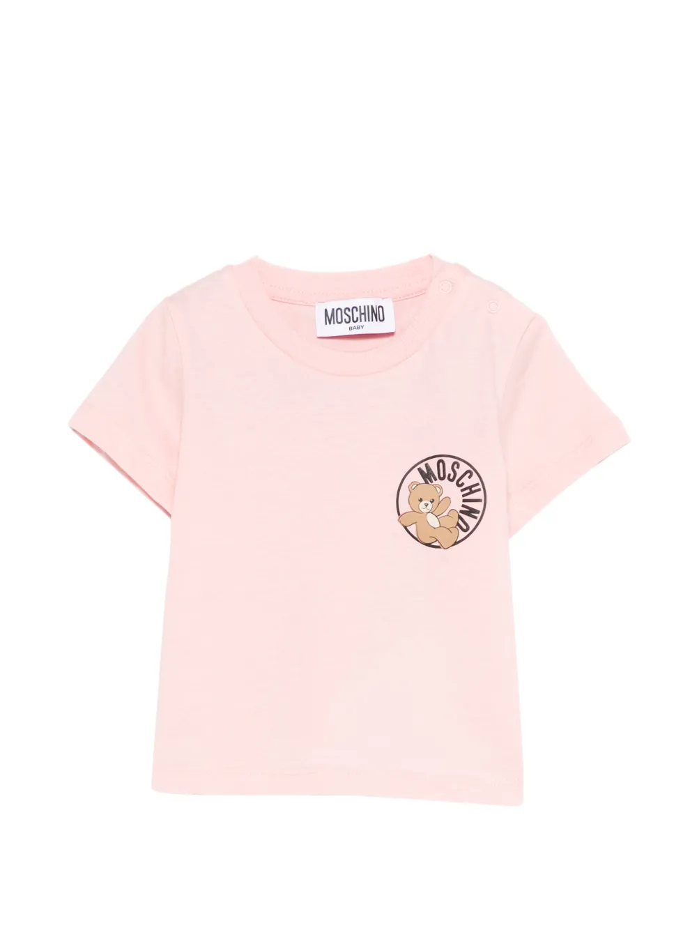 Moschino Kids teddy-detail logo-print T-shirt - Rosa