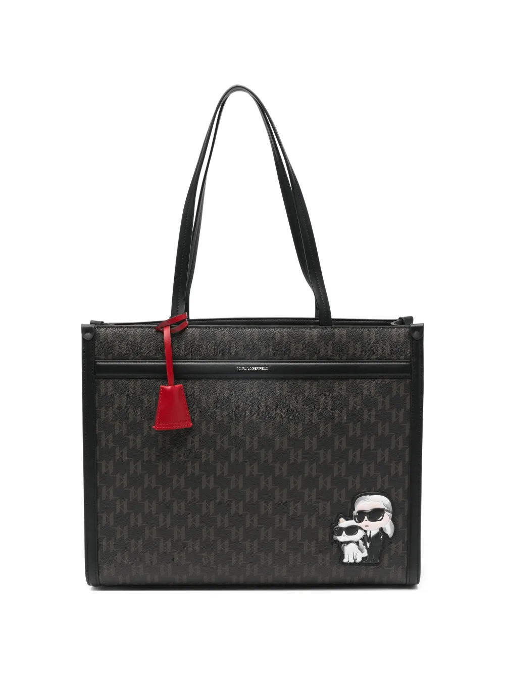 Karl Lagerfeld logo-appliqué tote bag - Marrone