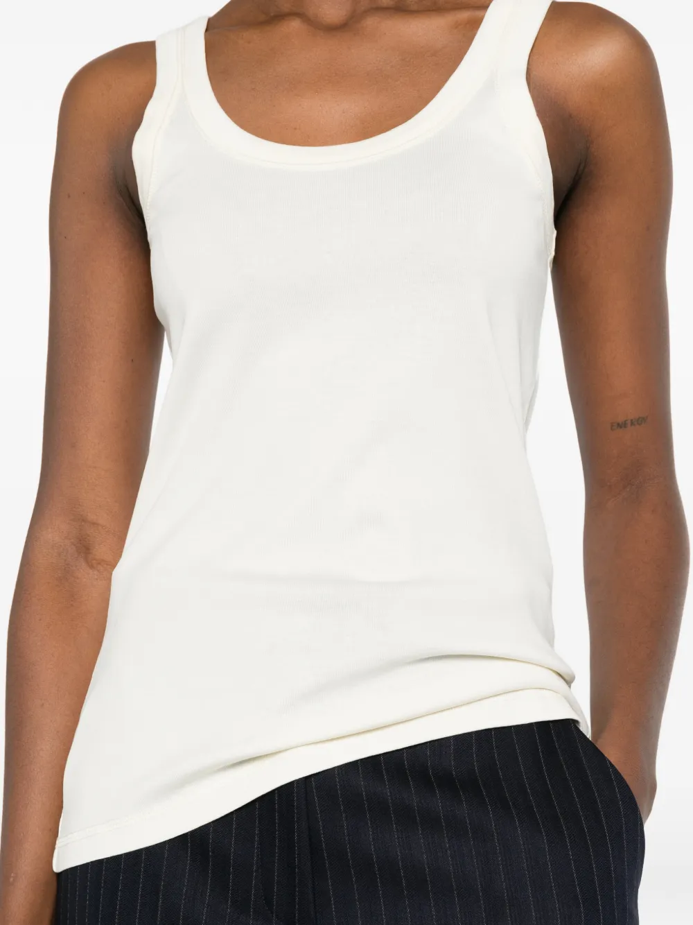 LEMAIRE Geribbelde tanktop Beige