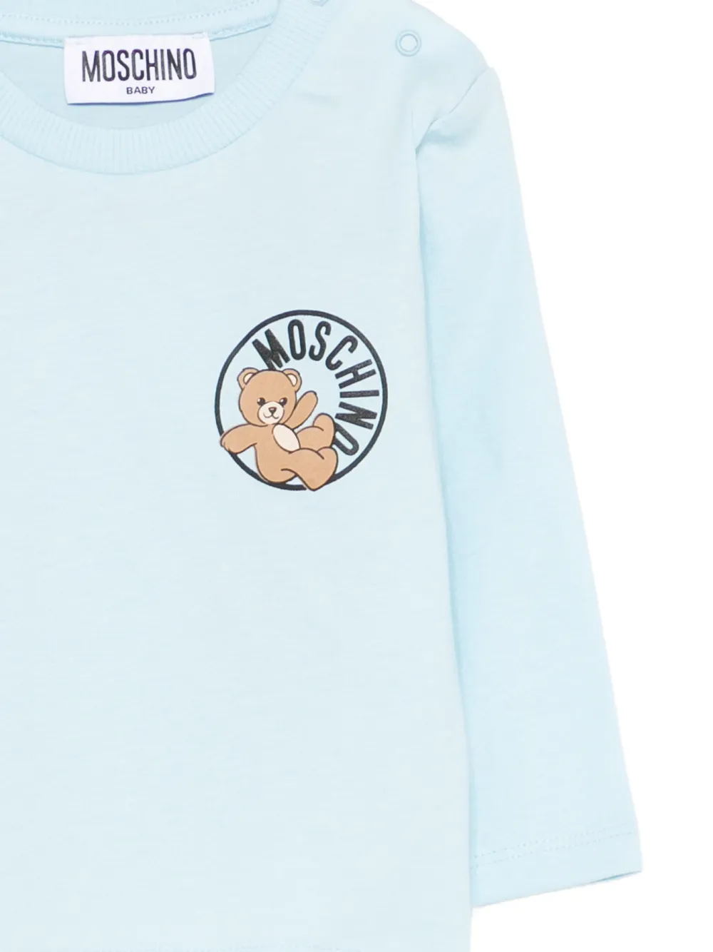 Moschino Kids Top met ronde hals en print Blauw