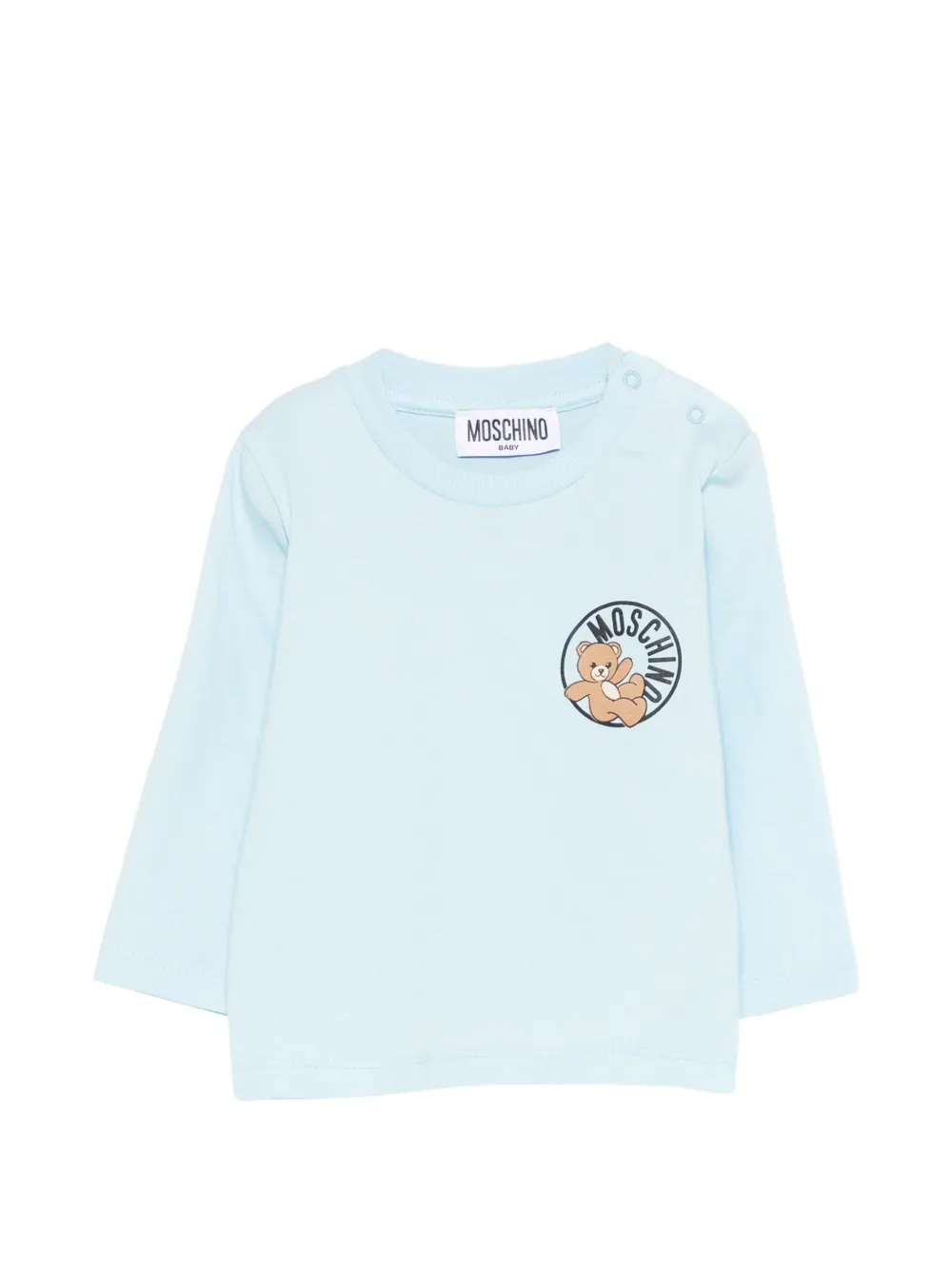 Moschino Kids round-neck print-detail top - Blu